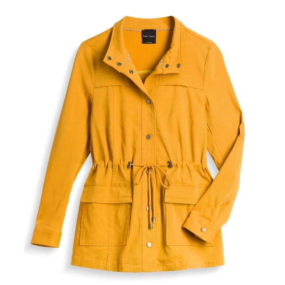 yellow cargo jacket